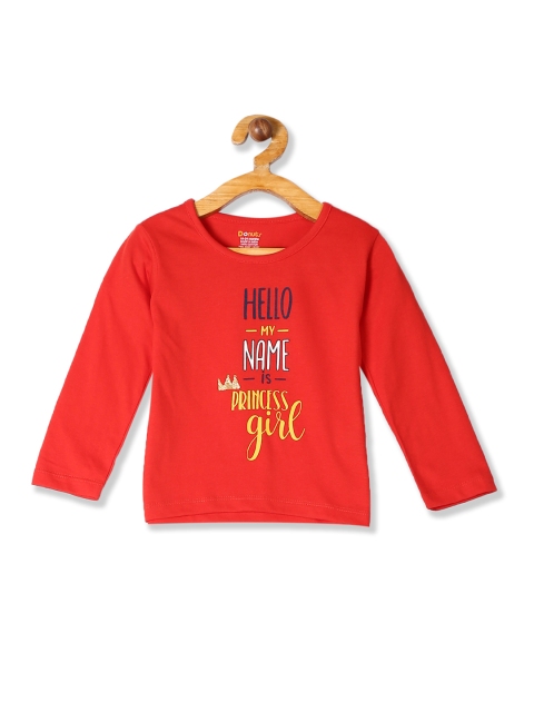 

Donuts Girls Red Printed Round Neck T-shirt