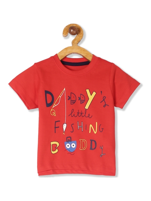 

Donuts Boys Red & Black Printed Round Neck T-shirt