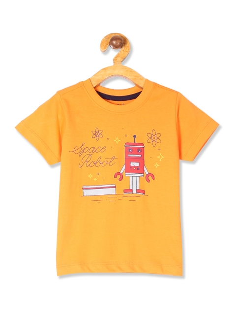 

Donuts Boys Orange Printed Round Neck T-shirt