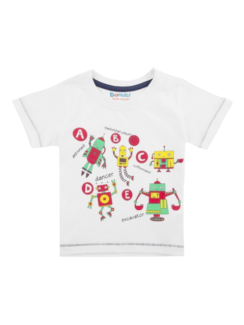 

Donuts Infant White & Red Printed Round Neck T-shirt