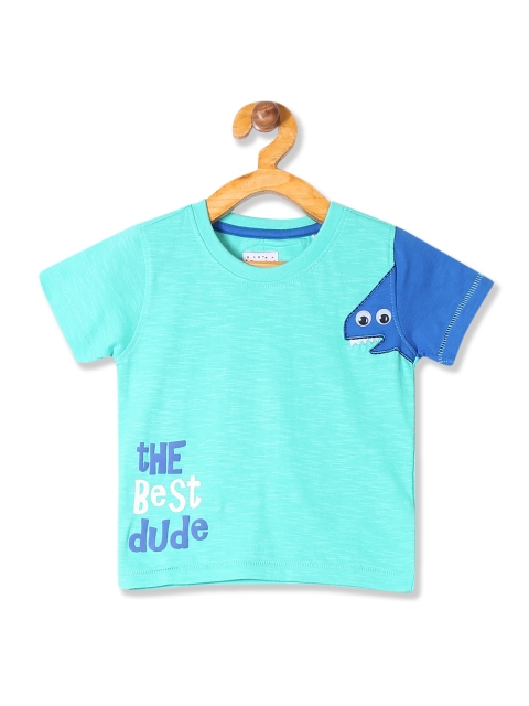

Donuts Boys Blue Placement Printed Round Neck T-shirt