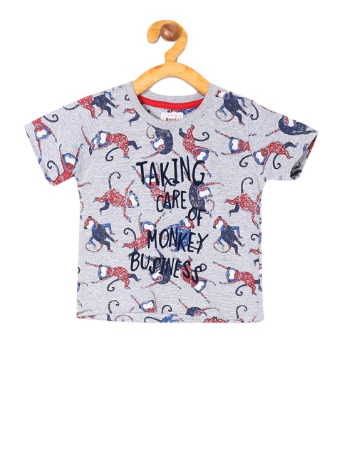 

Donuts Boys Grey Printed Round Neck T-shirt