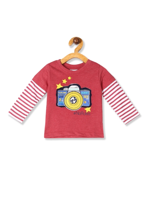 

Donuts Boys Red Applique Detail Round Neck T-shirt