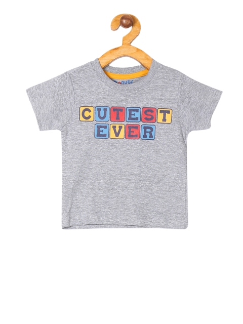 

Donuts Boys Grey Printed Round Neck T-shirt