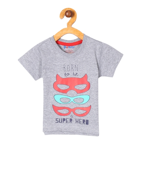 

Donuts Infant Boys Grey Printed Round Neck T-shirt