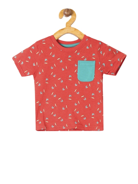 

Donuts Boys Coral Red Printed Round Neck T-shirt
