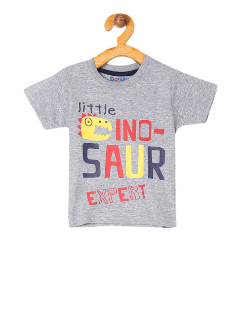 

Donuts Boys Grey Printed Round Neck T-shirt