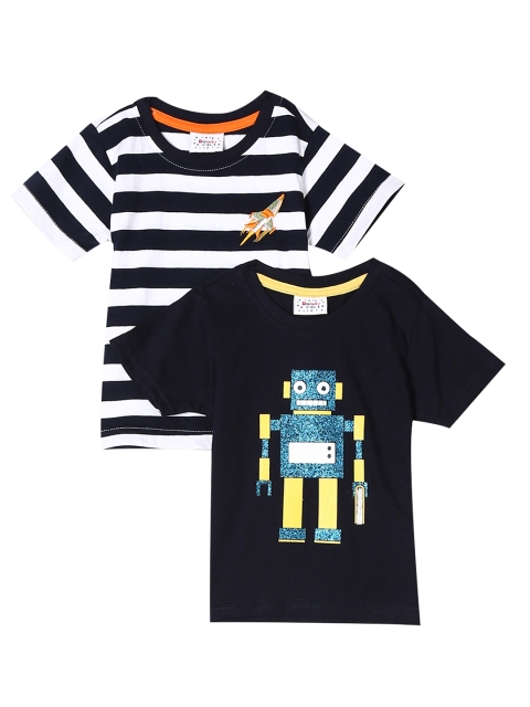 

Donuts Boys Pack of 2 Round Neck T-shirt, Navy blue