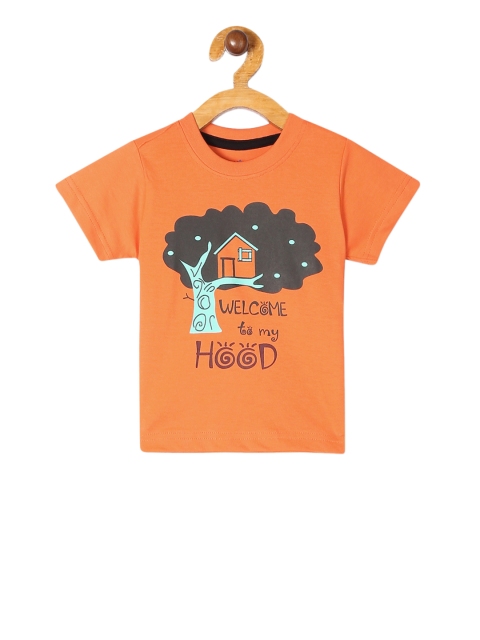 

Donuts Infant Boys Orange Printed Round Neck T-shirt