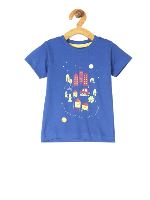 

Donuts Infant Boys Blue Printed Round Neck T-shirt