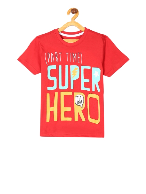 

Donuts Boys Red Printed Round Neck T-shirt