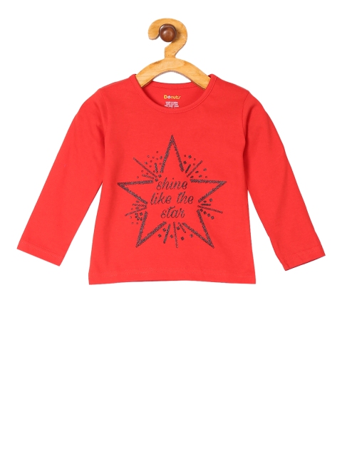 

Donuts Girls Red Printed Round Neck T-shirt