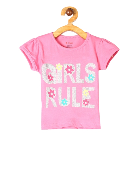 

Donuts Girls Pink Printed Round Neck T-shirt