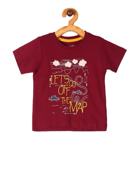 

Donuts Boys Maroon Printed Round Neck T-shirt
