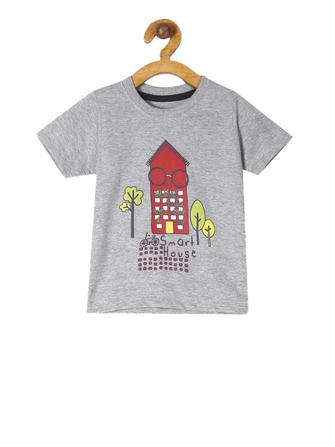 

Donuts Boys Grey Printed Round Neck T-shirt
