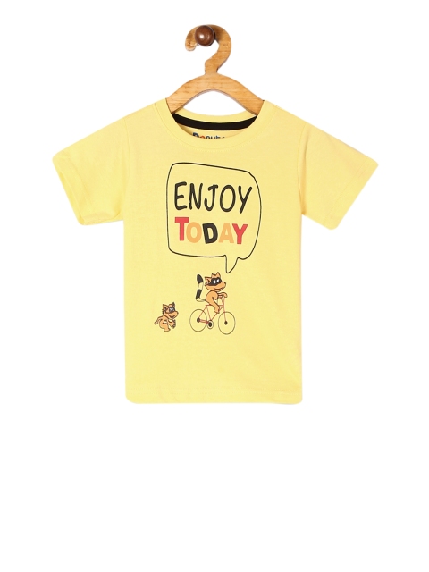 

Donuts Boys Yellow Printed Round Neck T-shirt