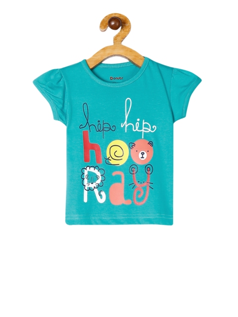 

Donuts Infant Girls Green Printed Round Neck T-shirt