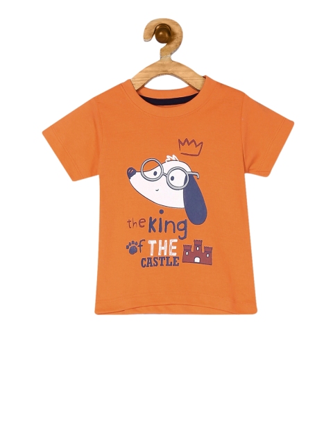 

Donuts Boys Orange Printed Round Neck T-shirt