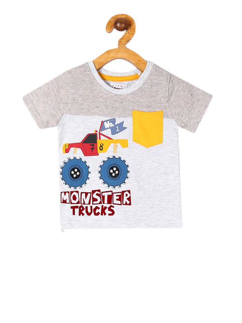 

Donuts Boys Grey Printed Round Neck T-shirt