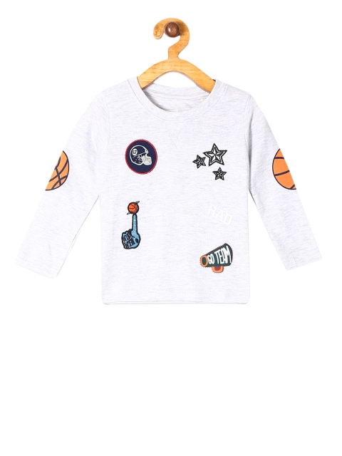 

Donuts Infant Boys Grey Appliqued Round Neck T-shirt