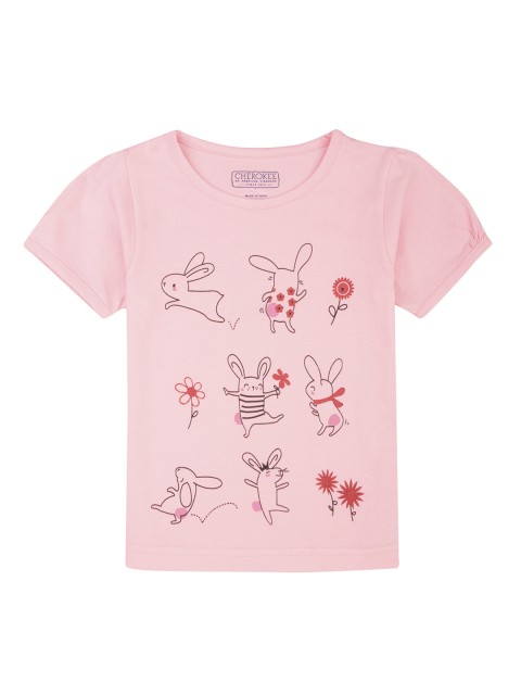 

Cherokee Girls Pink Printed Round Neck T-shirt