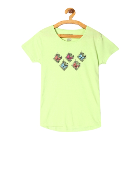 

Cherokee Girls Green Printed Round Neck T-shirt
