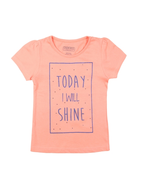 

Cherokee Girls Pink Printed Round Neck T-shirt