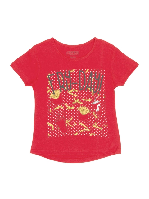 

Cherokee Girls Red Printed Round Neck T-shirt