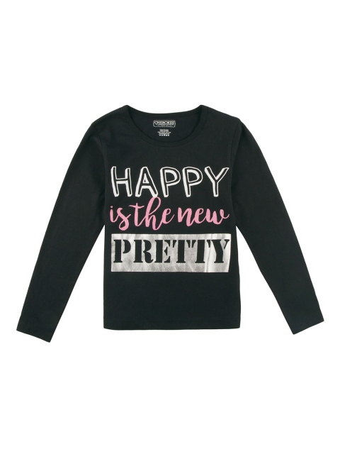 

Cherokee Girls Black Printed Round Neck T-shirt