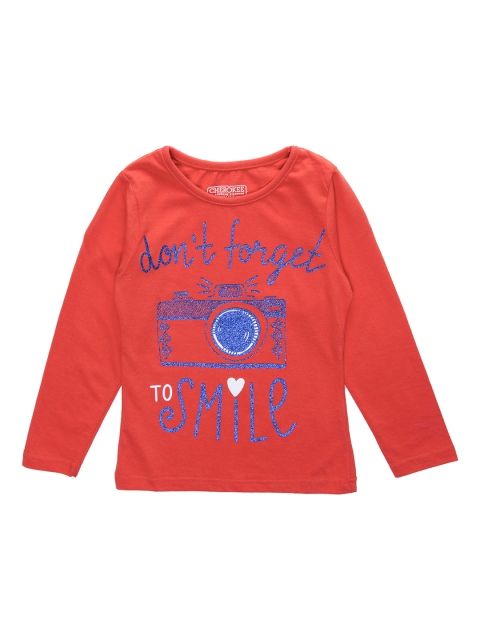 

Cherokee Girls Red Printed Round Neck T-shirt
