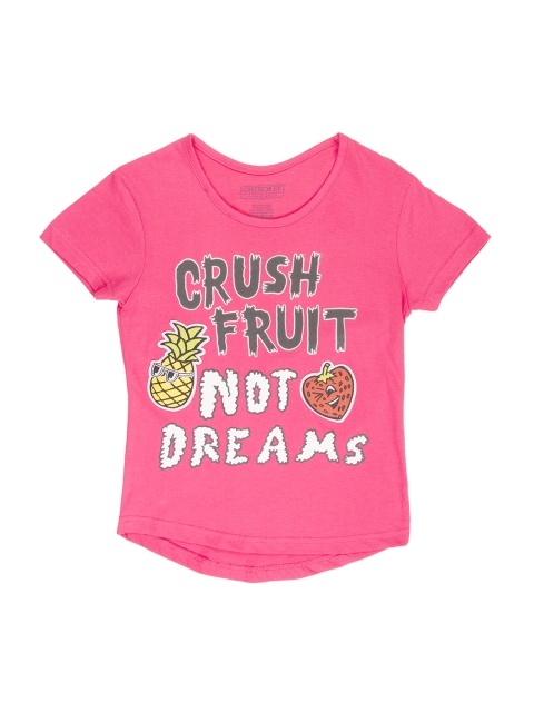 

Cherokee Girls Pink Printed Round Neck T-shirt