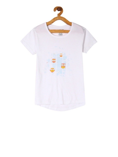 

Cherokee Girls White Printed Round Neck T-shirt