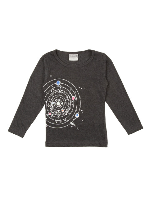 

Cherokee Girls Charcoal Grey Printed Round Neck T-shirt