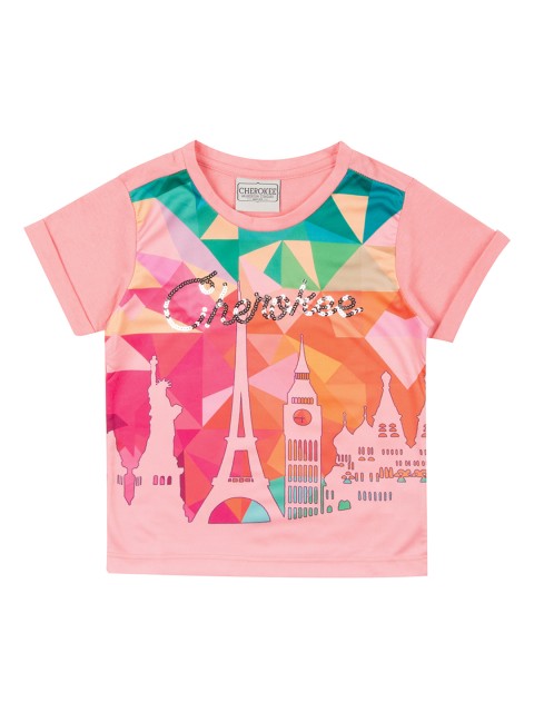 

Cherokee Girls Pink Sequinned Round Neck T-shirt