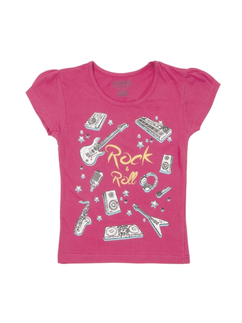 

Cherokee Girls Pink Printed Round Neck T-shirt