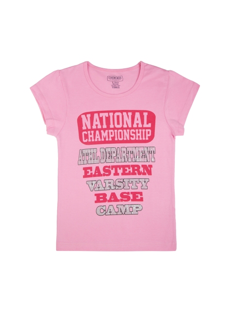 

Cherokee Girls Pink Printed Round Neck T-shirt