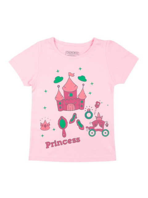 

Cherokee Girls Pink Printed Round Neck T-shirt