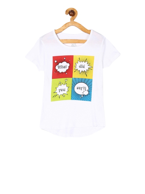 

Cherokee Girls White Printed Round Neck T-shirt