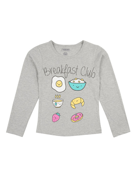 

Cherokee Girls Grey Printed Round Neck T-shirt