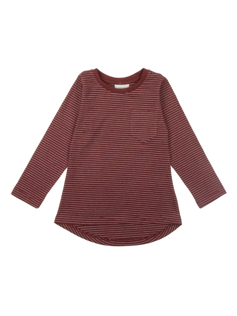 

Cherokee Girls Maroon & White Striped Round Neck T-shirt