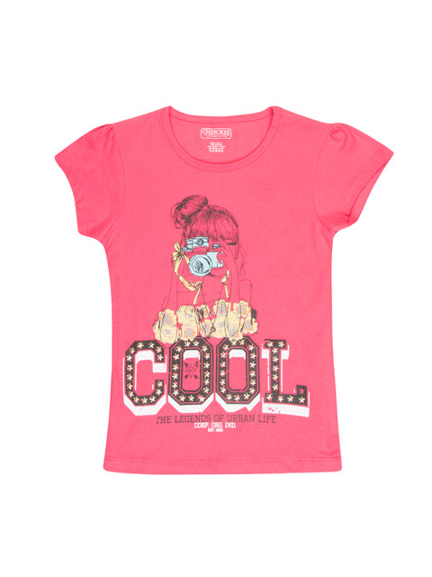 

Cherokee Girls Pink Printed Round Neck T-shirt