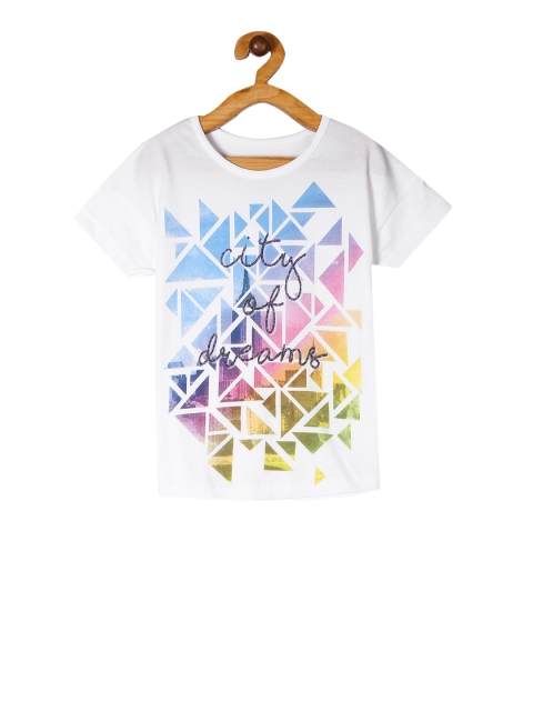 

Cherokee Girls White Printed Round Neck T-shirt