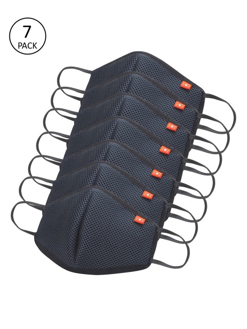 

SWISS MILITARY Unisex 7-Pcs Black 6-Ply SUPERGUARD S95 Large Reusable Outdoor Masks