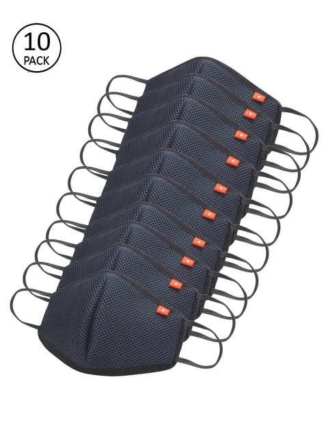 

SWISS MILITARY Adults Black Pack of 10 Reusable 6-Ply SUPERGAURD S95 Medium Outdoor Masks