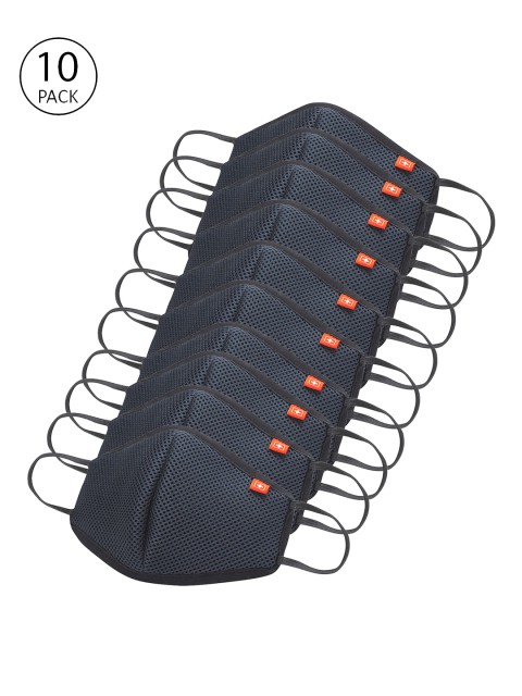 

SWISS MILITARY Adults Black Pack of 10 Reusable 6-Ply SUPERGAURD S95 Large Outdoor Masks