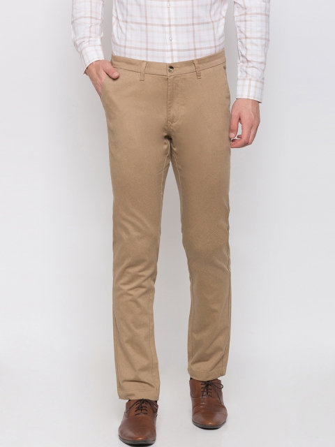 

Globus Men Beige Regular Fit Solid Regular Trousers