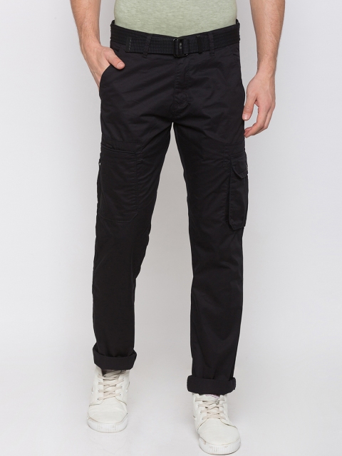 

Globus Men Black Solid Cargos