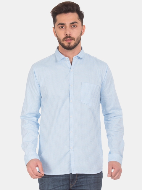 

Ruggers Men Blue Regular Fit Self-Design Casual Shirt