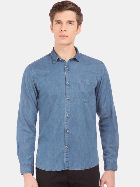 

Ruggers Men Blue Regular Fit Faded Casual Shirt