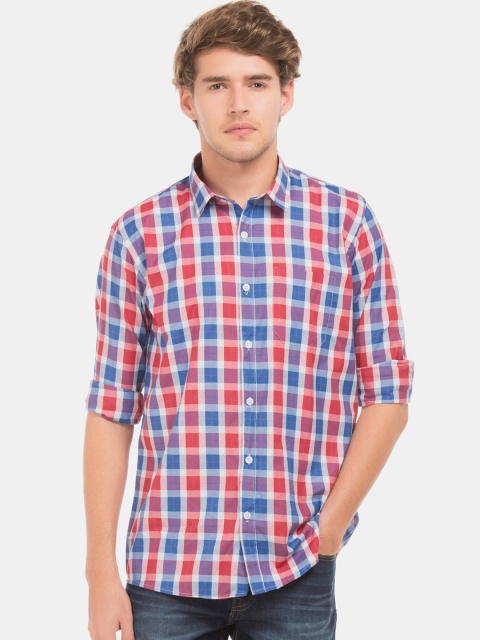 

Ruggers Men Blue & Red Checked Casual Shirt